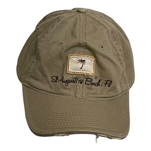 Marco Destin Baseball Cap Mens OSFA Khaki St Augustine Beach FL Hat